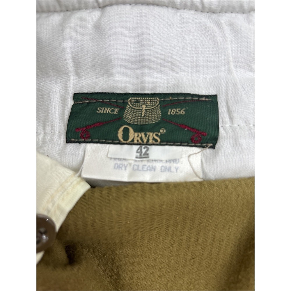 Vintage Orvis Men's Khaki Pants 42 Made in USA 100% Corduroy Heritage Outdoor - Picture 4 of 6